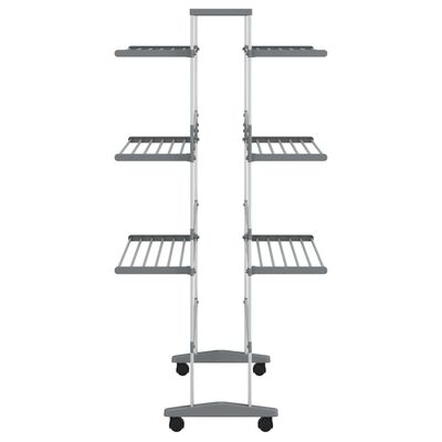 vidaXL Laundry Drying Rack with Wheels 89x64x129 cm Aluminium