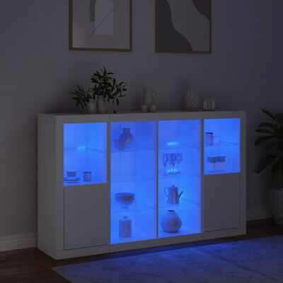 vidaXL Sideboards with LED Lights 3 pcs White Engineered Wood