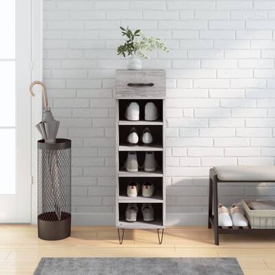 vidaXL Shoe Cabinet Grey Sonoma 30x35x105 cm Engineered Wood