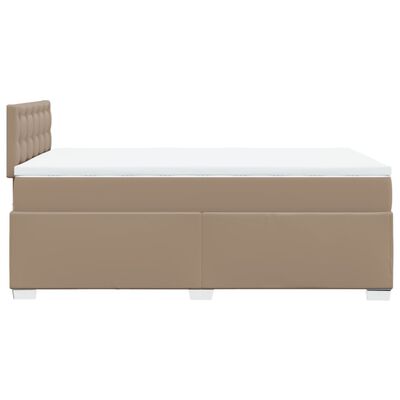 vidaXL Box Spring Bed with Mattress Cappuccino 140x200 cm Faux Leather