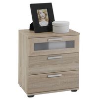 FMD Bedside Table with 3 Drawers Oak Tree