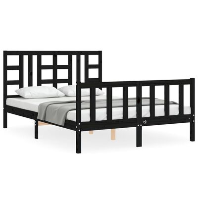 vidaXL Bed Frame without Mattress Black 160x200 cm Solid Wood Pine