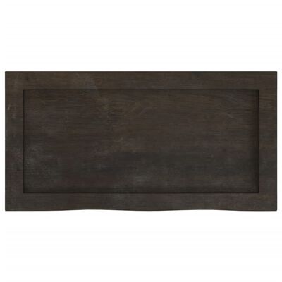 vidaXL Wall Shelf Dark Brown 60x30x(2-6) cm Treated Solid Wood Oak