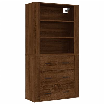 vidaXL Highboard Brown Oak Engineered Wood