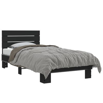 vidaXL Bed Frame without Mattress Black 75x190 cm Small Single