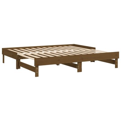 vidaXL Pull-out Day Bed without Mattress Honey Brown 2x(90x190) cm