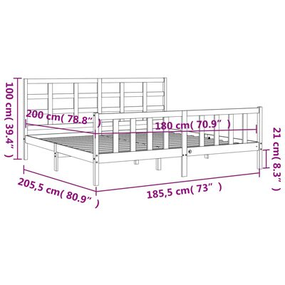 vidaXL Bed Frame without Mattress Solid Wood Pine