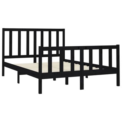 vidaXL Bed Frame without Mattress Black 120x200 cm Solid Wood Pine