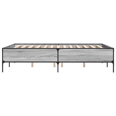 vidaXL Bed Frame without Mattress Grey Sonoma 160x200 cm