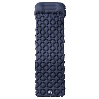 vidaXL Inflating Camping Mattress with Pillow 1-Person Grey