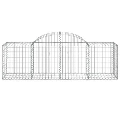 vidaXL Arched Gabion Baskets 10 pcs 200x50x60/80 cm Galvanised Iron