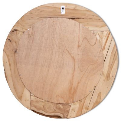 vidaXL Decorative Mirror Teak 80 cm Round