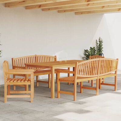 vidaXL 5 Piece Garden Dining Set Solid Wood Teak