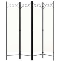 vidaXL 4-Panel Room Divider White 160x180 cm