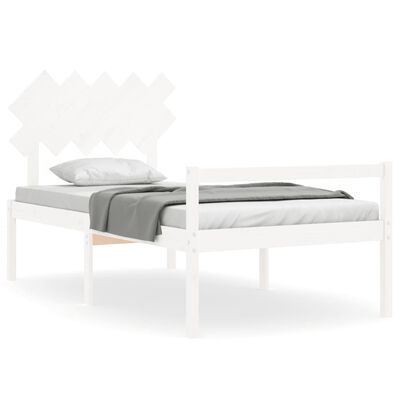 vidaXL Senior Bed without Mattress White 100x200 cm Solid Wood