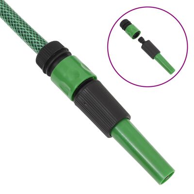 vidaXL Garden Hose with Fitting Set Green 0.5" 10 m PVC