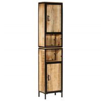 vidaXL Bathroom Cabinet 40x27x180 cm Iron and Solid Wood Mango