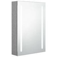 vidaXL LED Bathroom Mirror Cabinet Concrete Grey 50x13x70 cm