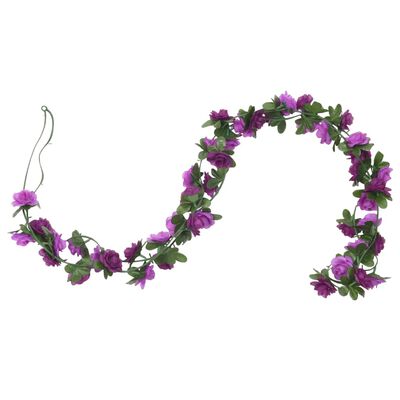 vidaXL Christmas Flower Garlands 6 pcs Light Purple 240 cm