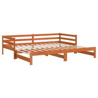 vidaXL Daybed with Trundle without Mattress Wax Brown 80x200 cm Solid Wood