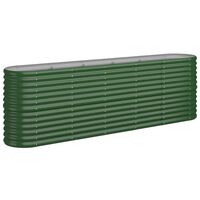 vidaXL Garden Raised Bed Powder-coated Steel 224x40x68 cm Green