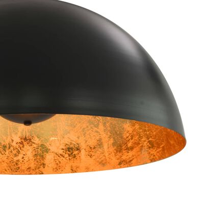 vidaXL Ceiling Lamps 2 pcs Black and Gold Semi-spherical 50 cm E27