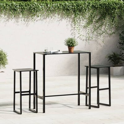 vidaXL Bar Stools 2 pcs Black 38x38x80 cm Powder-coated Steel