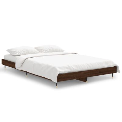 vidaXL Bed Frame without Mattress Brown Oak 120x190 cm Small Double Engineered Wood