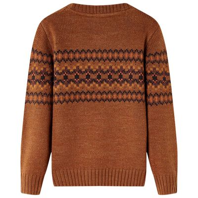 Kids' Sweater Knitted Cognac 140