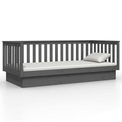 vidaXL Day Bed without Mattress Grey 80x200 cm Solid Wood Pine