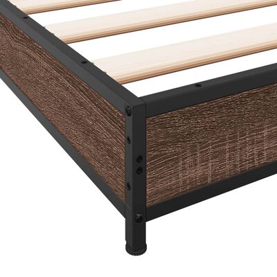 vidaXL Bed Frame without Mattress Brown Oak 180x200 cm Super King