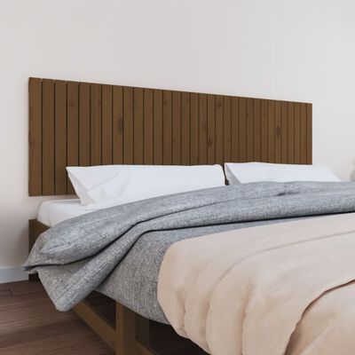 vidaXL Wall Headboard Honey Brown 204x3x60 cm Solid Wood Pine