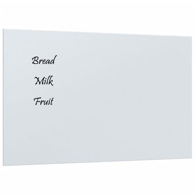 vidaXL Wall-mounted Magnetic Board White 80x50 cm Tempered Glass