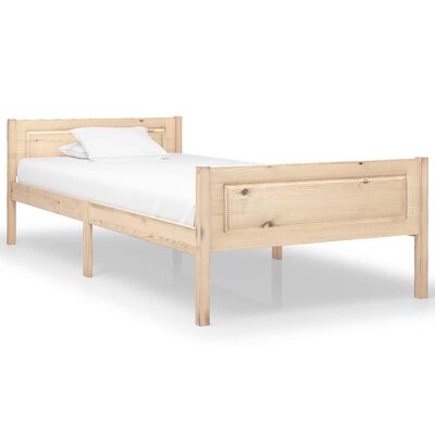 vidaXL Bed Frame without Mattress Solid Pinewood 90x200 cm