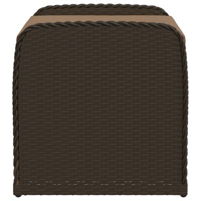 vidaXL Storage Bench with Cushion Brown 80x51x52 cm Poly Rattan