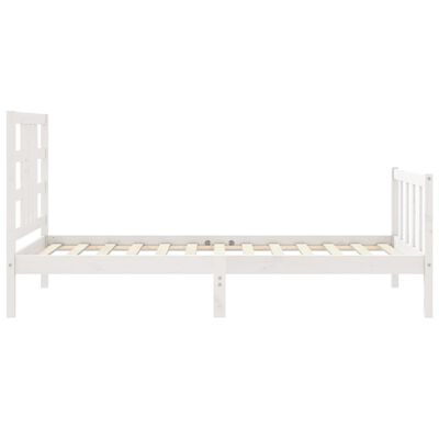 vidaXL Bed Frame without Mattress White 90x190 cm Single Solid Wood Pine