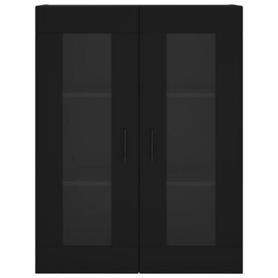 vidaXL Wall Mounted Cabinets 2 pcs Black Engineered Wood