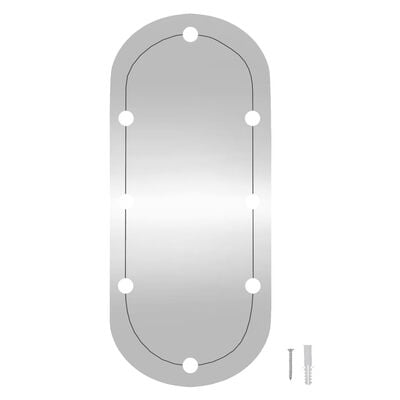 vidaXL Wall Mirror with LED Lights 40x90 cm Glass Oval