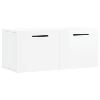 vidaXL Wall Cabinet High Gloss White 80x36.5x35 cm Engineered Wood