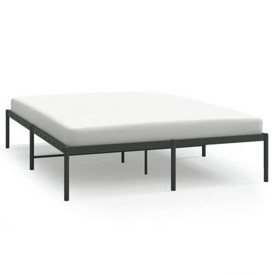 vidaXL Metal Bed Frame without Mattress Black 150x200 cm King Size