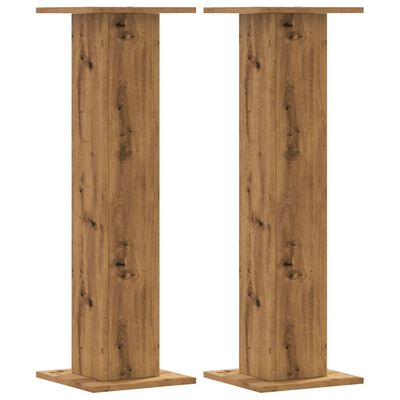 vidaXL Speaker Stands 2 pcs Artisian Oak 30x30x95 cm Engineered Wood