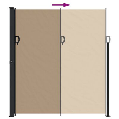 vidaXL Retractable Side Awning Taupe 220x500 cm