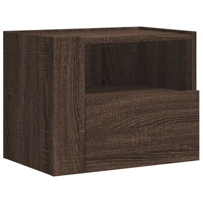 vidaXL Wall-mounted Bedside Cabinet Brown Oak 45x30x35 cm