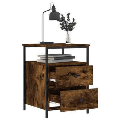 vidaXL Bedside Cabinet Smoked Oak 44x45x60 cm Engineered Wood