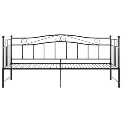 vidaXL Pull-out Sofa Bed Frame without Mattress Black Metal 90x200 cm