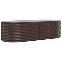 vidaXL Garden Raised Bed Powder-coated Steel 249x100x68 cm Brown