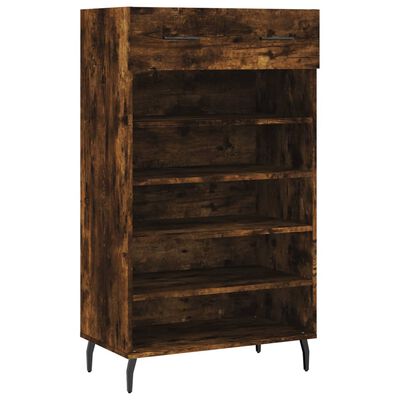 vidaXL Shoe Cabinet Smoked Oak 60x35x105 cm Engineered Wood