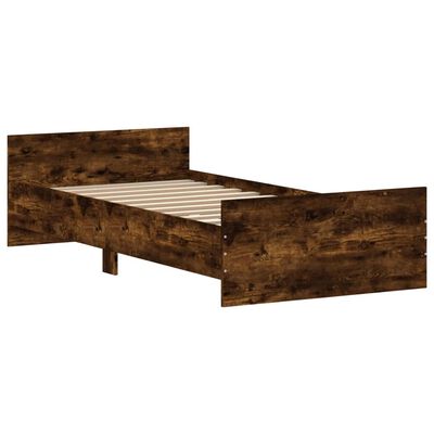 vidaXL Bed Frame without Mattress Smoked Oak 100x200 cm Engineered Wood