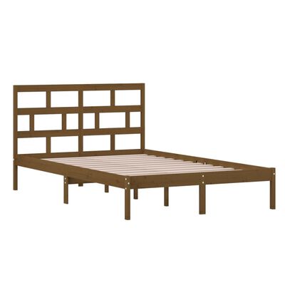 vidaXL Bed Frame without Mattress Honey Brown Solid Wood 120x200 cm (810015+814187)