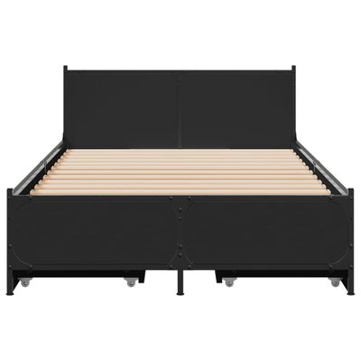 vidaXL Bed Frame with Drawers without Mattress Black 75x190 cm Small Single